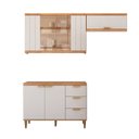 Ver imagem 2 de Cozinha Modulada 3 Peças com 1 Balcão e 2 Armários Aéreo Elena Cinamomo/Offwhite