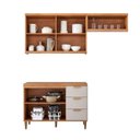 Ver imagem 5 de Cozinha Modulada 3 Peças com 1 Balcão e 2 Armários Aéreo Elena Cinamomo/Offwhite