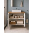 Ver imagem 2 de Gabinete para Banheiro com Cuba 80cm MDF Nogal com Branco Paris - On Móveis