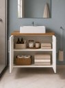 Ver imagem 2 de Gabinete para Banheiro com Cuba 80cm MDF Nogal com Branco Paris - On Móveis