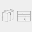 Ver imagem 3 de Gabinete para Banheiro com Cuba 80cm MDF Nogal com Branco Paris - On Móveis