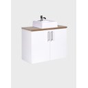 Ver imagem 5 de Gabinete para Banheiro com Cuba 80cm MDF Nogal com Branco Paris - On Móveis