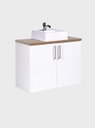 Ver imagem 5 de Gabinete para Banheiro com Cuba 80cm MDF Nogal com Branco Paris - On Móveis