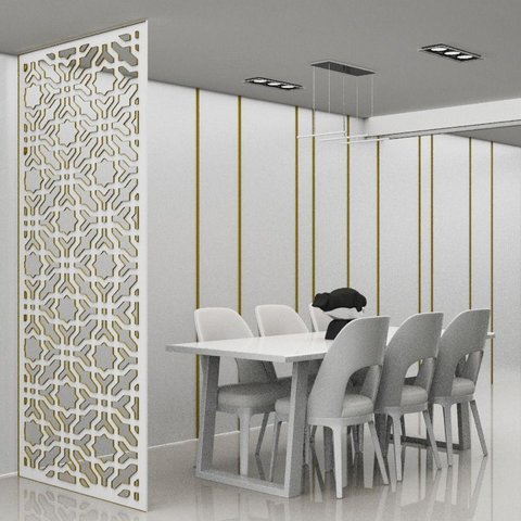 Painel Vazado Divisória Mdf Istambul Branco - 0,60x2,20m