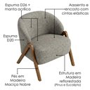 Ver imagem 4 de Poltrona Decorativa Iris Pes Madeira Linho Tca 208 Moll
