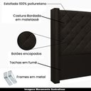 Ver imagem 3 de Cabeceira Decorativa King Size 2,19M Loewe PU Marrom - Gran Belo