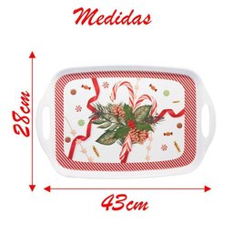 Bandeja Decoração de Natal Retangular em Melamina 43cm - 2