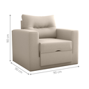 Ver imagem 2 de Sofá Cama 1 Lugar Cork Suede Bege