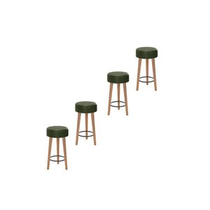 Kit 4 Bancos Banquetas Baixas Tokyo 50cm Verde - Adz