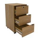 Ver imagem 4 de Gaveteiro com Chave 3 Gavetas Maine Espresso Móveis Marrom/Carvalho