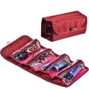 Ver imagem 3 de Organizador Viagem Rocambole Bolsa Dobravel Frasqueira Necessaire Portatil Maquiagem Pinceis 4 Divis