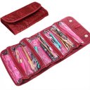 Ver imagem 4 de Organizador Viagem Rocambole Bolsa Dobravel Frasqueira Necessaire Portatil Maquiagem Pinceis 4 Divis