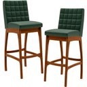 Ver imagem 1 de Kit 02 Banquetas Altas Para Cozinha Sala de Jantar Fixa Mila L02 Facto Verde Musgo - Lyam Decor