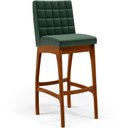 Ver imagem 3 de Kit 02 Banquetas Altas Para Cozinha Sala de Jantar Fixa Mila L02 Facto Verde Musgo - Lyam Decor