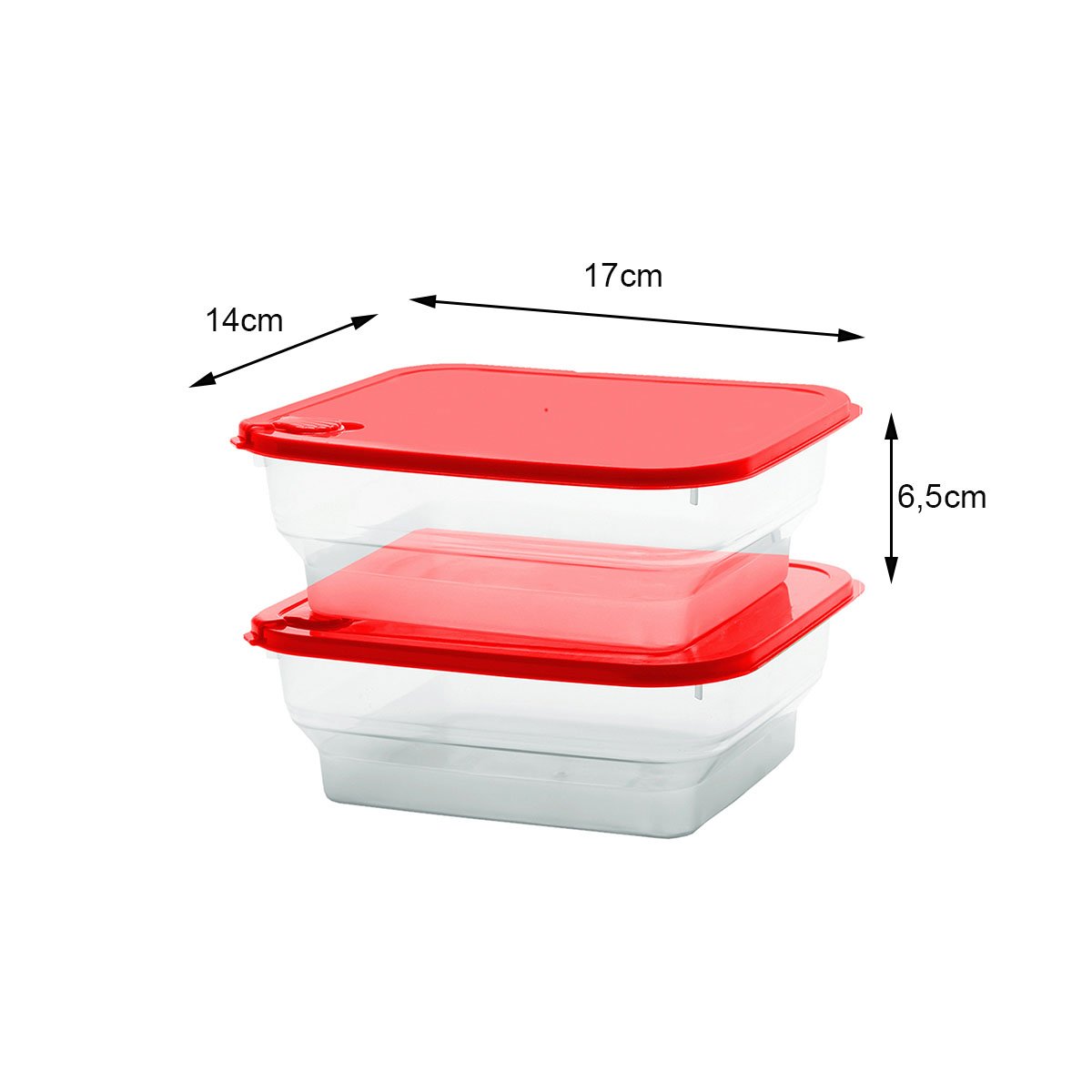 Kit 2 Potes Plast C/ Tampa C/ Saída de Vapor Branca Tóquio 1,6l:vermelho - 4