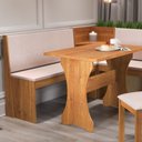 Ver imagem 3 de Mesa com Banco Canto Estofado e 2 Cadeiras Golden Mel Tecido Linho Amendoa Viero