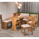 Ver imagem 2 de Mesa com Banco Canto Estofado e 2 Cadeiras Golden Mel Tecido Linho Amendoa Viero
