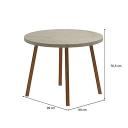 Mesa de Jantar Stellar Redonda 99cm 4 Lugares Pés Metal Per Cor:petra com Rosê Cobre - 2