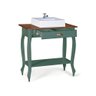 Bancada Aparador Mini Lavabo com Cuba 1 Gaveta Pés Luiz Xv Dália 3062 - Verde Musgo/imbuia Glazer - 2