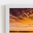 Ver imagem 2 de Pôr do Sol Paisagem Mar Nuvens Quadro Moldura Branca 60x40cm