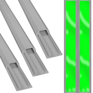 Kit 3 Canaleta Piso 25 X 12 X 2 Mt + Dupla Face Cinza Elesys