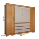Ver imagem 5 de Guarda-roupa Casal Luxúria 4 Portas 6 Gavetas Cinamomo/off White - Panorama Móveis