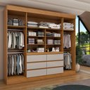 Ver imagem 3 de Guarda-roupa Casal Luxúria 4 Portas 6 Gavetas Cinamomo/off White - Panorama Móveis