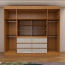 Ver imagem 6 de Guarda-roupa Casal Luxúria 4 Portas 6 Gavetas Cinamomo/off White - Panorama Móveis