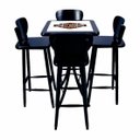Ver imagem 1 de Jogo Mesa Quadrada Alto 60 X 60 Cm para Cozinha Preto Harley 4 Lugares