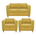 Ver imagem 1 de Kit Sofá 2 Lugares e 2 Poltronas Europa Suede Amarelo