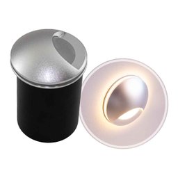 Balizador Ascoli Redondo Escovado Led 3w 30° Luz Quente 9619 Galaxy St3040 - 3