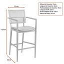 Ver imagem 4 de Banqueta Adele 43cm Madeira Maciça | Courino Caramelo - Sallar Home
