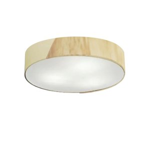 Plafon Luminária de teto decorativa para casa, MD-3076 nórdicas em tecido e madeira 3 lâmpadas - Alg