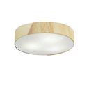 Ver imagem 1 de Plafon Luminária de teto decorativa para casa, MD-3076 nórdicas em tecido e madeira 3 lâmpadas - Alg