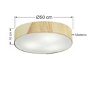 Ver imagem 2 de Plafon Luminária de teto decorativa para casa, MD-3076 nórdicas em tecido e madeira 3 lâmpadas - Alg