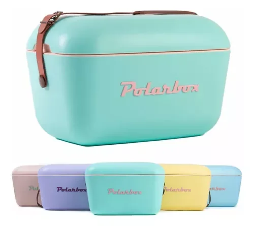 Cooler Caixa Térmica Polarbox Retrô Vintage 12l Portátil Verde Alça Marrom