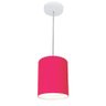 Lustre Pendente Cilíndrico Vivare Md-4012 Cúpula em Tecido 18x25cm - Bivolt - Rosa Pink - Bivolt - 1