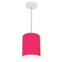 Ver imagem 1 de Lustre Pendente Cilíndrico Vivare Md-4012 Cúpula em Tecido 18x25cm - Bivolt - Rosa Pink - Bivolt