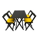 Ver imagem 2 de Conjunto Dobrável 120x70com 4 Cadeiras Estofadas Amarelo