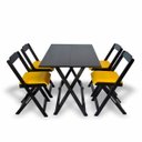 Ver imagem 3 de Conjunto Dobrável 120x70com 4 Cadeiras Estofadas Amarelo
