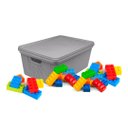 Ver imagem 3 de Cesto Organizador com Tampa Juta Plástico Cinza Pequeno 1,8 Litros - Jaguar