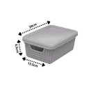 Ver imagem 2 de Cesto Organizador com Tampa Juta Plástico Cinza Pequeno 1,8 Litros - Jaguar