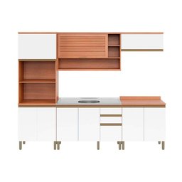 Cozinha Modulada Telasul Thela Macadâmia Thela Macadâmia 5 Peças (2aéreos+2balcões+1paneleiro) - 6