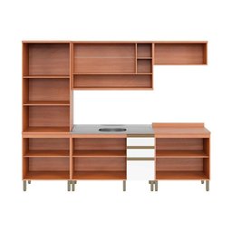Cozinha Modulada Telasul Thela Macadâmia Thela Macadâmia 5 Peças (2aéreos+2balcões+1paneleiro) - 5