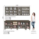 Ver imagem 2 de Cozinha Modulada Compacta 240cm 11 Portas 3 Gavetas Connect Henn