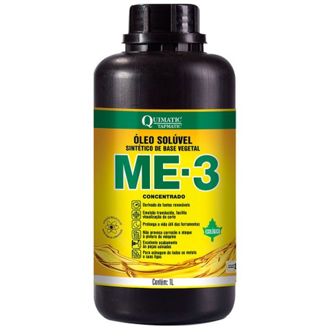 Me 3 Óleo Solúvel para Usinagem Sintético Vegetal 1 L Quimatic Tapmatic