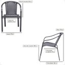 Ver imagem 2 de Cadeira de Aluminio Tramada em Fibra Maresia 4 Unidades - Preto