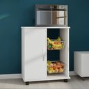 Ver imagem 1 de Fruteira de Cozinha 1 Porta Branco Luxo com Rodízios