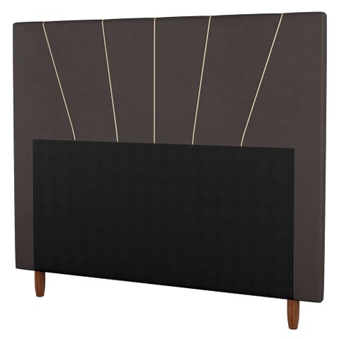 Cabeceira Cama Box Casal Dallas 140cm Veludo Marrom - Desk Design