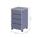 Ver imagem 2 de Arquivo Gaveteiro Chelsea Montana 4 Gavetas MDP com Rodízios Azul Casah